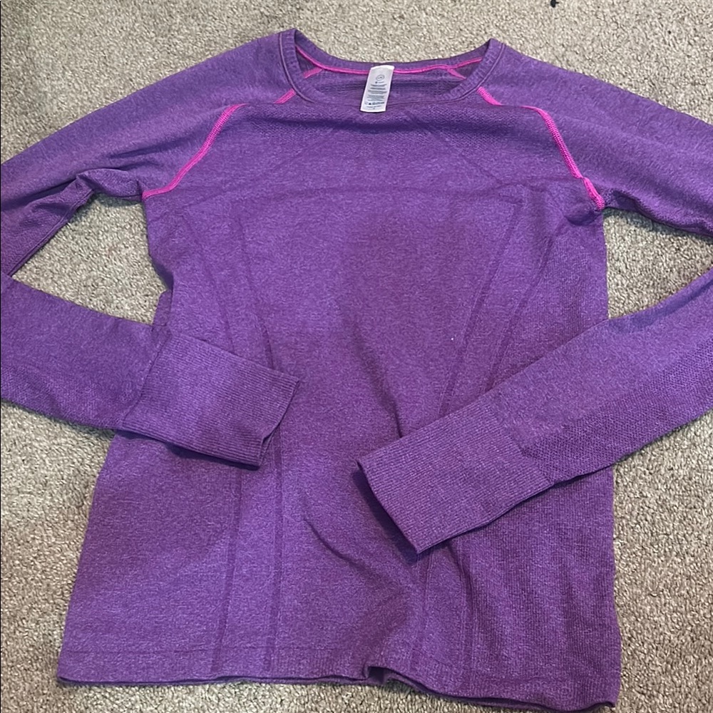 Purple Long Sleeve Athletic Top